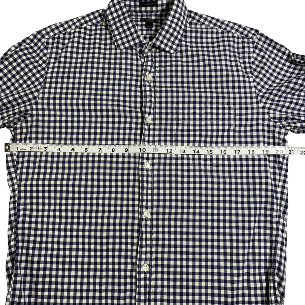J Crew Ludlow Mens Size M Button Down‎ Dress Shirt Gingham Navy White Preppy